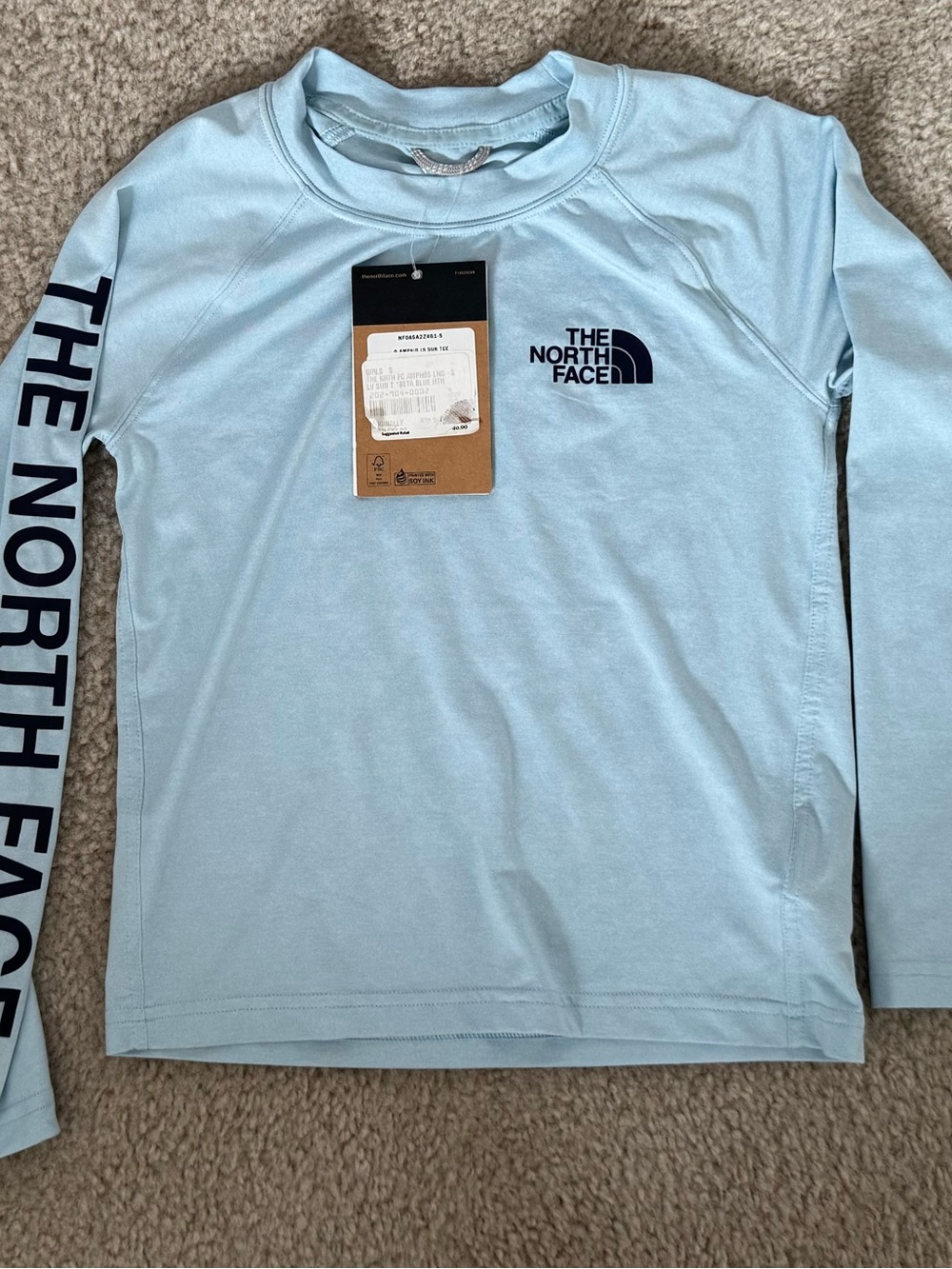 The North Face Kids' Light Blue Long-Sleeve Tee